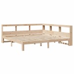 vidaXL Pat cu bibliotecă fără saltea, 200x200 cm, lemn masiv de pin