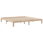 vidaXL Pat cu bibliotecă fără saltea, 200x200 cm, lemn masiv de pin