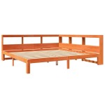 vidaXL Pat cu bibliotecă fără saltea maro 180x200 cm lemn masiv de pin