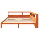 vidaXL Pat cu bibliotecă fără saltea maro 180x200 cm lemn masiv de pin