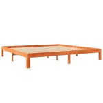 vidaXL Pat cu bibliotecă fără saltea maro 180x200 cm lemn masiv de pin