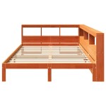 vidaXL Pat cu bibliotecă fără saltea maro 140x200 cm lemn masiv de pin