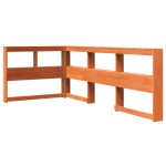 vidaXL Pat cu bibliotecă fără saltea, maro, 100x200 cm, lemn masiv pin vidaXL Pat cu bibliotecă fără saltea, maro, 100x200 cm, lemn masiv pin