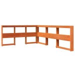 vidaXL Pat cu bibliotecă fără saltea maro 140x190 cm lemn masiv de pin