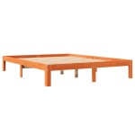 vidaXL Pat cu bibliotecă fără saltea maro 140x190 cm lemn masiv de pin