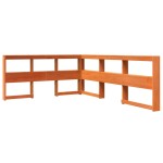 vidaXL Pat cu bibliotecă fără saltea maro 135x190 cm lemn masiv de pin