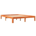 vidaXL Pat cu bibliotecă fără saltea maro 135x190 cm lemn masiv de pin