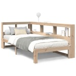 vidaXL Pat cu bibliotecă fără saltea, 90x190 cm, lemn masiv de pin vidaXL Pat cu bibliotecă fără saltea, 90x190 cm, lemn masiv de pin