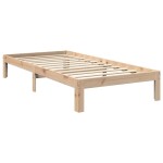 vidaXL Pat cu bibliotecă fără saltea, 90x190 cm, lemn masiv de pin vidaXL Pat cu bibliotecă fără saltea, 90x190 cm, lemn masiv de pin