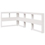 vidaXL Pat cu bibliotecă fără saltea, alb, 75x190 cm, lemn masiv pin vidaXL Pat cu bibliotecă fără saltea, alb, 75x190 cm, lemn masiv pin