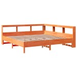vidaXL Pat cu bibliotecă fără saltea maro 200x200 cm lemn masiv de pin