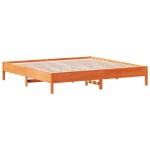 vidaXL Pat cu bibliotecă fără saltea maro 200x200 cm lemn masiv de pin