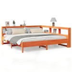 vidaXL Pat cu bibliotecă fără saltea maro 180x200 cm lemn masiv de pin