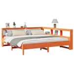 vidaXL Pat cu bibliotecă fără saltea maro 180x200 cm lemn masiv de pin