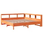 vidaXL Pat cu bibliotecă fără saltea maro 180x200 cm lemn masiv de pin