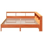 vidaXL Pat cu bibliotecă fără saltea maro 180x200 cm lemn masiv de pin