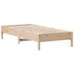 vidaXL Pat cu bibliotecă fără saltea, 100x200 cm, lemn masiv pin