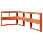 vidaXL Pat cu bibliotecă fără saltea, maro, 100x200 cm, lemn masiv pin vidaXL Pat cu bibliotecă fără saltea, maro, 100x200 cm, lemn masiv pin