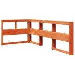 vidaXL Pat cu bibliotecă fără saltea, maro, 90x200 cm, lemn masiv pin vidaXL Pat cu bibliotecă fără saltea, maro, 90x200 cm, lemn masiv pin