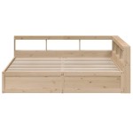 vidaXL Pat cu bibliotecă fără saltea, 200x200 cm, lemn masiv de pin