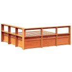 vidaXL Pat cu bibliotecă fără saltea maro 180x200 cm lemn masiv de pin