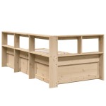 vidaXL Pat cu bibliotecă fără saltea, 100x200 cm, lemn masiv pin