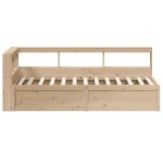 vidaXL Pat cu bibliotecă fără saltea, 90x190 cm, lemn masiv de pin vidaXL Pat cu bibliotecă fără saltea, 90x190 cm, lemn masiv de pin