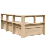 vidaXL Pat cu bibliotecă fără saltea, 90x190 cm, lemn masiv de pin vidaXL Pat cu bibliotecă fără saltea, 90x190 cm, lemn masiv de pin