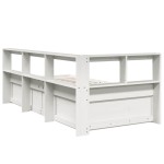 vidaXL Pat cu bibliotecă fără saltea, alb, 90x190 cm, lemn masiv pin vidaXL Pat cu bibliotecă fără saltea, alb, 90x190 cm, lemn masiv pin