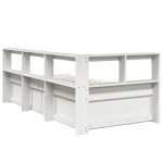 vidaXL Pat cu bibliotecă fără saltea, alb, 75x190 cm, lemn masiv pin vidaXL Pat cu bibliotecă fără saltea, alb, 75x190 cm, lemn masiv pin