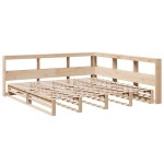 vidaXL Pat cu bibliotecă fără saltea, 200x200 cm, lemn masiv de pin