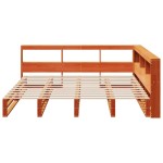 vidaXL Pat cu bibliotecă fără saltea maro 200x200 cm lemn masiv de pin