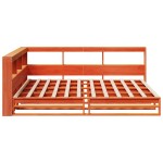 vidaXL Pat cu bibliotecă fără saltea maro 160x200 cm lemn masiv de pin vidaXL Pat cu bibliotecă fără saltea maro 160x200 cm lemn masiv de pin