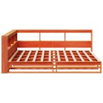 vidaXL Pat cu bibliotecă fără saltea maro 150x200 cm lemn masiv de pin