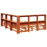 vidaXL Pat cu bibliotecă fără saltea maro 150x200 cm lemn masiv de pin