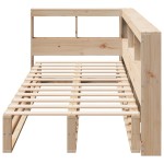 vidaXL Pat cu bibliotecă fără saltea, 90x190 cm, lemn masiv de pin vidaXL Pat cu bibliotecă fără saltea, 90x190 cm, lemn masiv de pin
