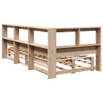 vidaXL Pat cu bibliotecă fără saltea, 90x190 cm, lemn masiv de pin vidaXL Pat cu bibliotecă fără saltea, 90x190 cm, lemn masiv de pin