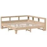 vidaXL Pat cu bibliotecă fără saltea, 200x200 cm, lemn masiv de pin