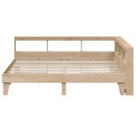 vidaXL Pat cu bibliotecă fără saltea, 200x200 cm, lemn masiv de pin