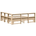 vidaXL Pat cu bibliotecă fără saltea, 200x200 cm, lemn masiv de pin