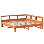 vidaXL Pat cu bibliotecă fără saltea maro 180x200 cm lemn masiv de pin