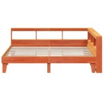 vidaXL Pat cu bibliotecă fără saltea maro 180x200 cm lemn masiv de pin
