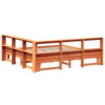 vidaXL Pat cu bibliotecă fără saltea maro 180x200 cm lemn masiv de pin