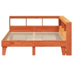 vidaXL Pat cu bibliotecă fără saltea maro 150x200 cm lemn masiv de pin
