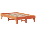 vidaXL Pat cu bibliotecă fără saltea maro 140x190 cm lemn masiv de pin