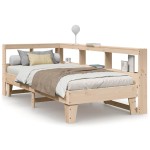 vidaXL Pat cu bibliotecă fără saltea, 90x190 cm, lemn masiv de pin vidaXL Pat cu bibliotecă fără saltea, 90x190 cm, lemn masiv de pin