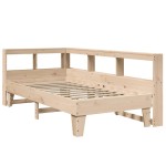 vidaXL Pat cu bibliotecă fără saltea, 90x190 cm, lemn masiv de pin vidaXL Pat cu bibliotecă fără saltea, 90x190 cm, lemn masiv de pin