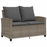 vidaXL Set mobilier grădină cu perne, 6 piese, gri, poliratan
