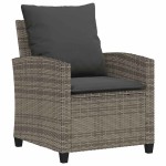 vidaXL Set mobilier grădină cu perne, 6 piese, gri, poliratan