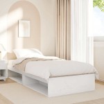 vidaXL Pat de zi cu saltea alb 100x200 cm lemn masiv de pin